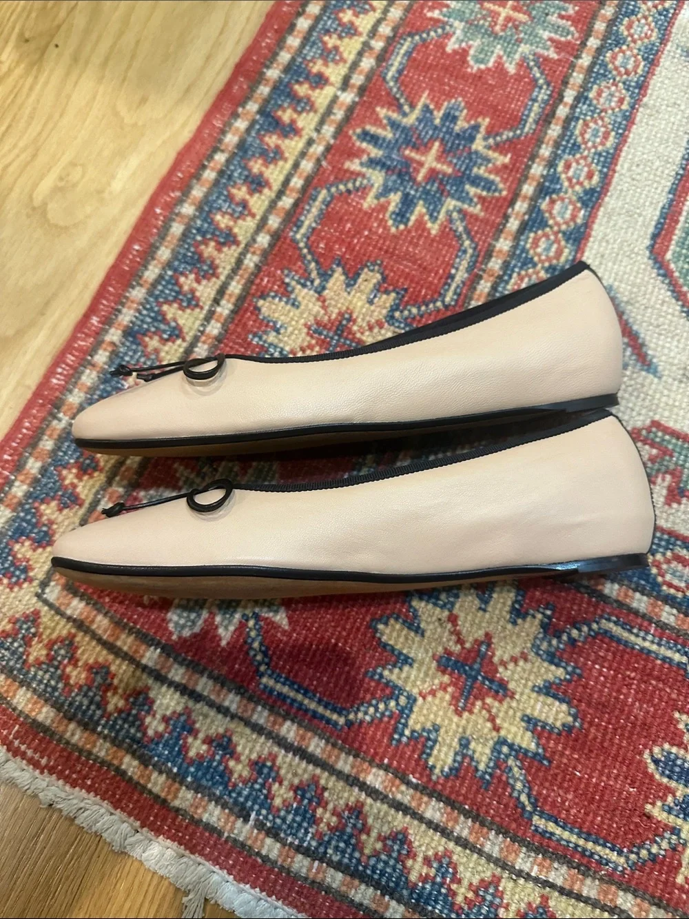 M. Gemi Danza Ballet Flats with Black Trim, Bow & built in wedge